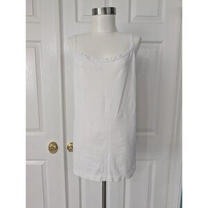 Jilla Women's Soft Seamless White Lace Tank Top Nylon Spandex Comfy size 2X
